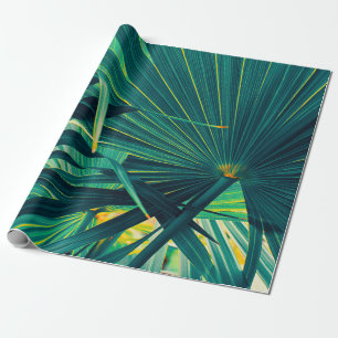 Papier Cadeau Feuilles de palmiers tropicaux