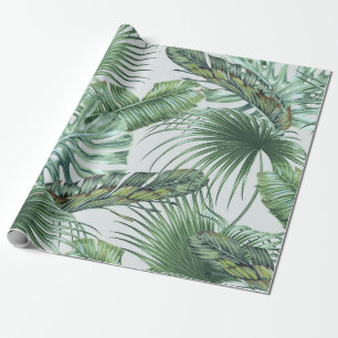 Papier Cadeau Feuilles de palmiers tropicaux, monstère, feuille 