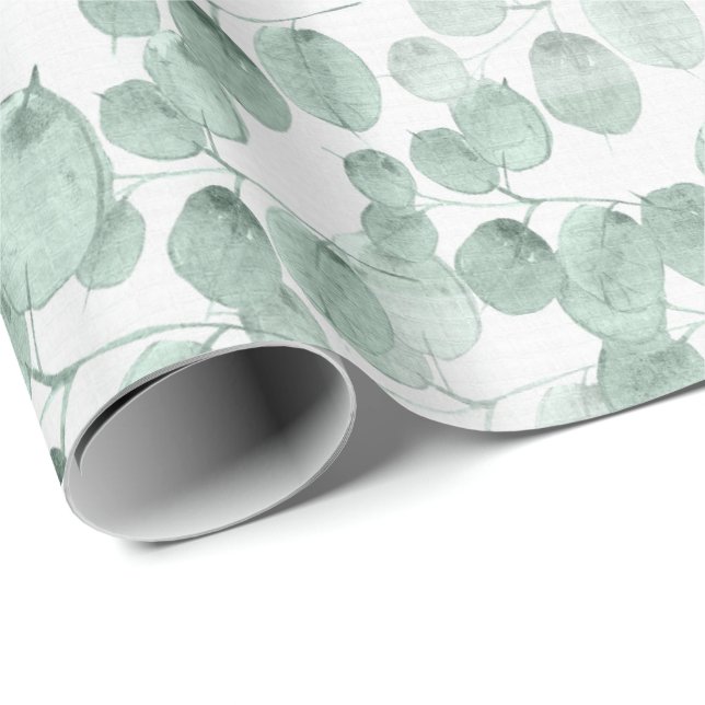 Papier Cadeau Feuilles de Sage apaisants (Coin rond)