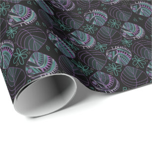 Papier Cadeau Feuilles de tête de poisson Nouveau Turquoise Mauv