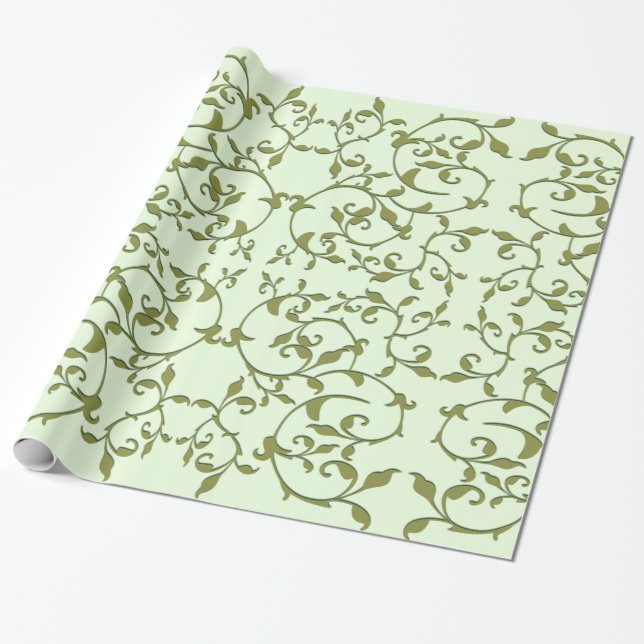 Papier Cadeau Feuilles d'olive défilantes (Déroulé)