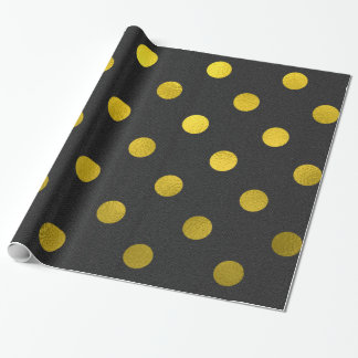 Papier Cadeau Feuilles d'or Faux métalliques Foil Gros point Pol