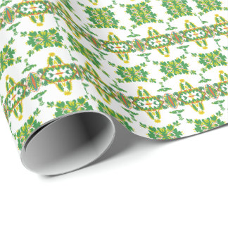 Papier Cadeau Feuilles et Nuages
