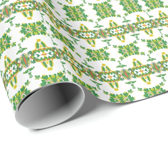 Papier Cadeau Feuilles et Nuages (Coin rond)