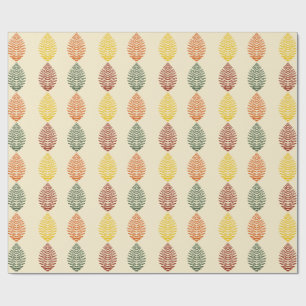Papier Cadeau Feuilles Géométriques   Couleurs d'Automne
