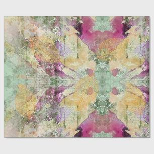 Papier Cadeau Feuilles Gold Orange Fall Leaf sur la page de déco