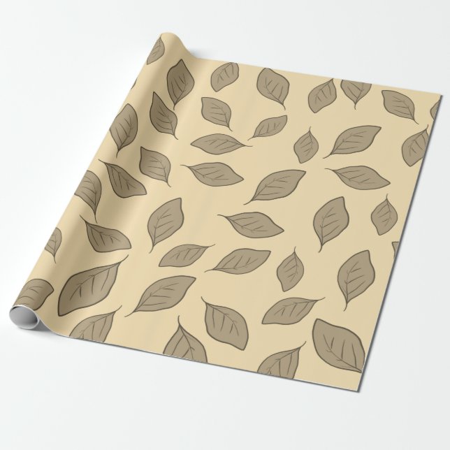Papier Cadeau Feuilles motif mignons (Déroulé)