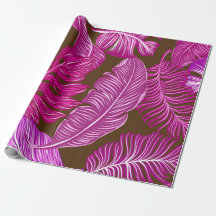 feuilles roses tropicales.