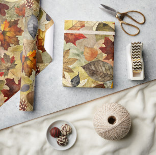 Papier Cadeau Feuilles secs d'automne