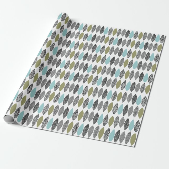 Papier Cadeau Feuilles texturés 01 (Déroulé)