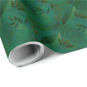 Papier Cadeau Feuilles tropicales mystiques exotiques de la jung