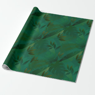 Papier Cadeau Feuilles tropicales mystiques exotiques de la jung