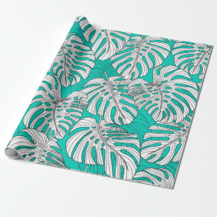 Papier Cadeau Feuilles tropicaux, feuilles jungle sans soudure v