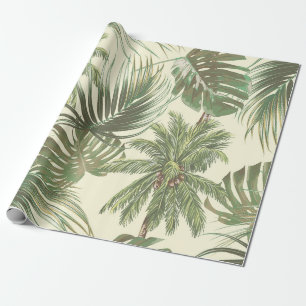 Papier Cadeau Feuilles tropicaux motif sans couture