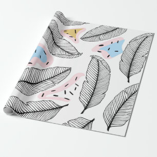 Papier Cadeau Feuilles tropicaux. Motif sans couture botanique.