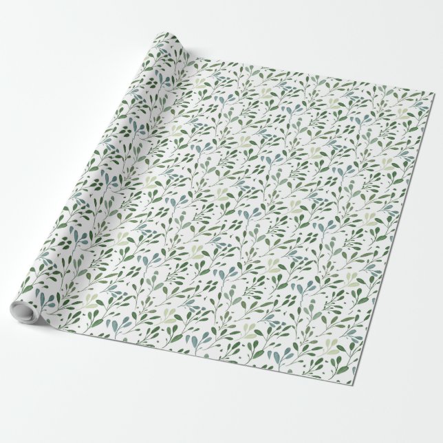 Papier Cadeau Feuilles verts (Déroulé)