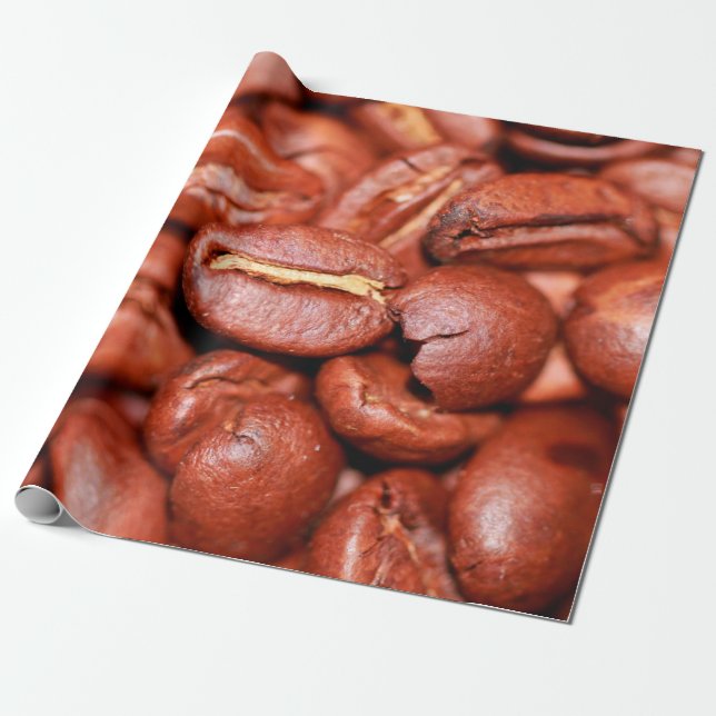 Papier Cadeau Fèves de café Brown grillées (Déroulé)