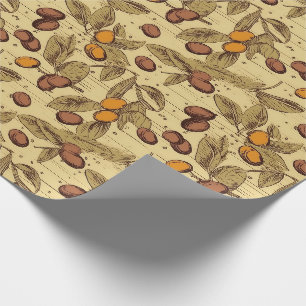 Papier Cadeau Fèves de café Rustique Motif Vintage No3