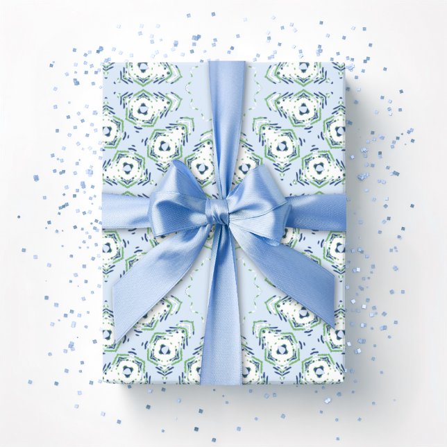 Papier Cadeau Fez Starburst Treillis en Ardoise et Vert (Créateur téléchargé)
