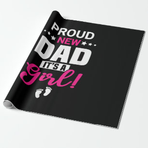 Papier Cadeau Fier Nouveau Papa C'est une fille