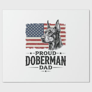 Papier Cadeau Fier papa Doberman Drapeau vintage vecteur concept