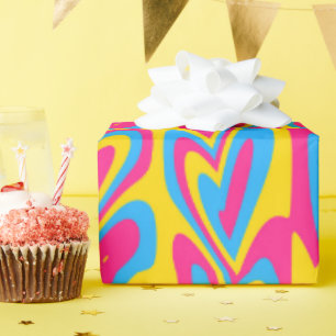 Papier Cadeau Fière Fierté Pansexuelle Groovy Trippy Squiggly Qu