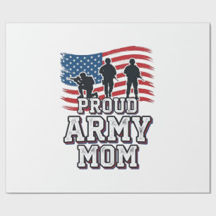 Papier Cadeau Fière maman de l'armée vintage patriotique militai
