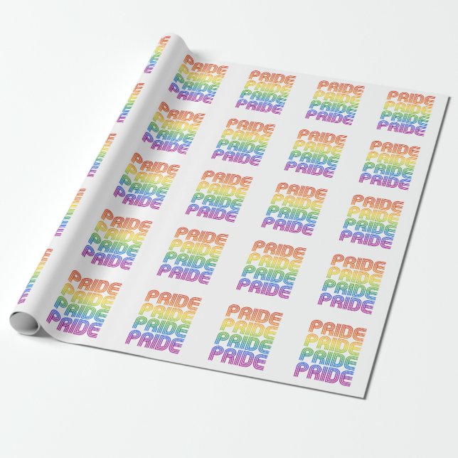 Papier Cadeau Fierté Arc-en-ciel Rétro (Déroulé)