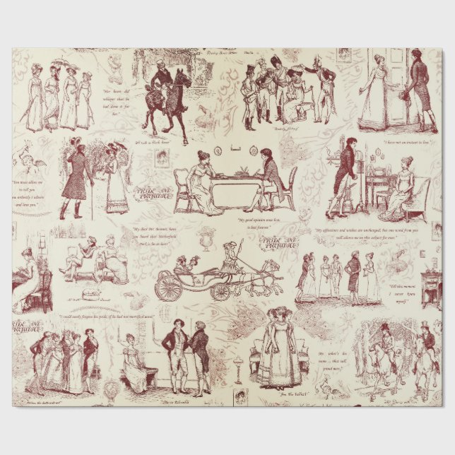 Papier Cadeau Fierté et préjugé Citations de l'ensemble Illustra (Couture)