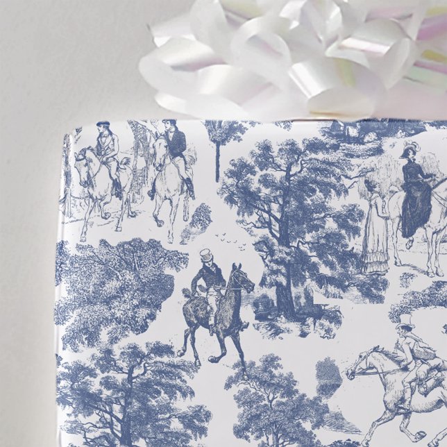 Papier Cadeau Fierté et préjugés Chevaux Dusty Blue Toile (Créateur téléchargé)