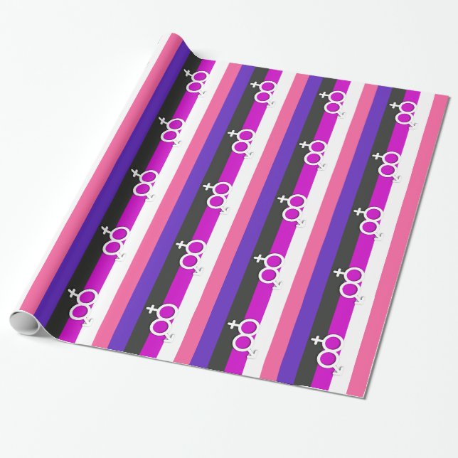 PAPIER CADEAU FIERTÉ ET SYMBOLE GENDERFLUID (Déroulé)