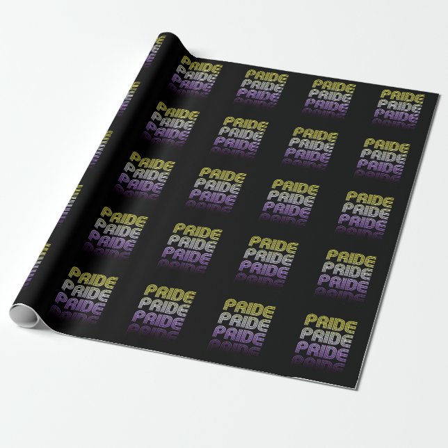 Papier Cadeau Fierté Rétro Non Binaire (Déroulé)
