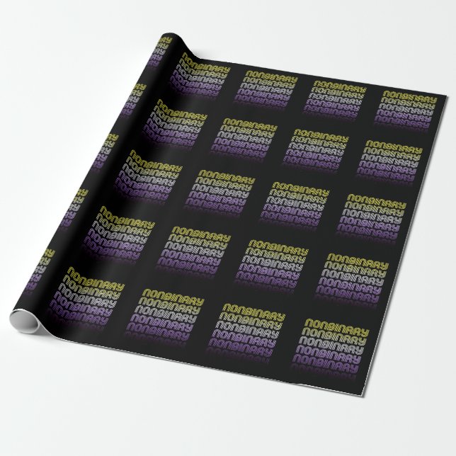 Papier Cadeau Fierté Rétro Non Binaire (Déroulé)