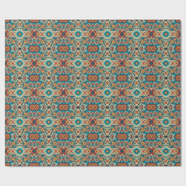 Papier Cadeau Fiesta Blooms, personnalisable (Plat)