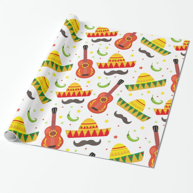 Papier Cadeau Fiesta de Cinco De Mayo dans des vacances du (Déroulé)