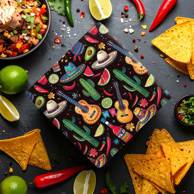 Papier Cadeau Fiesta mexicaine Toute occasion Motif Black ID1114 (Créateur téléchargé)