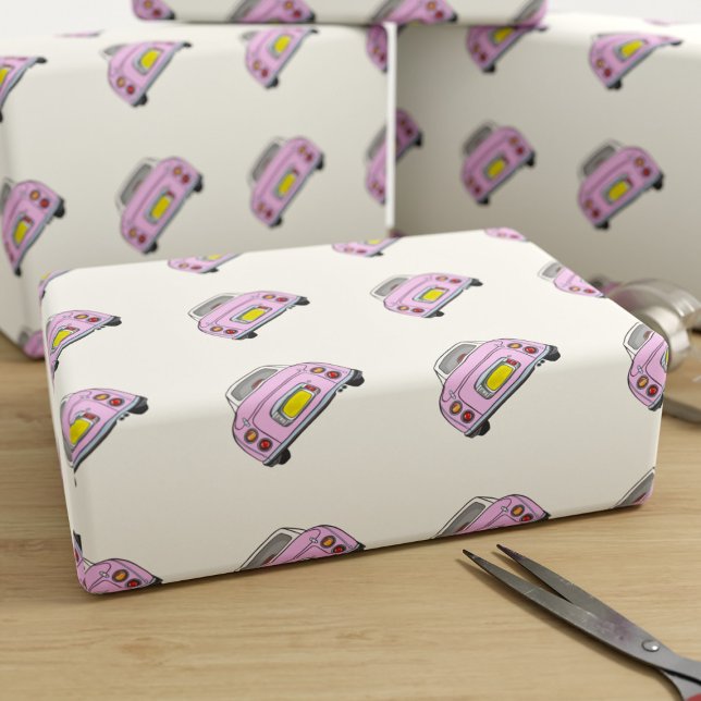 Papier Cadeau Figaro Rose Cute Figaro Voiture Figarations Envelo (Cute pink figgy wrapping paper just for your pink figaro related gifts)