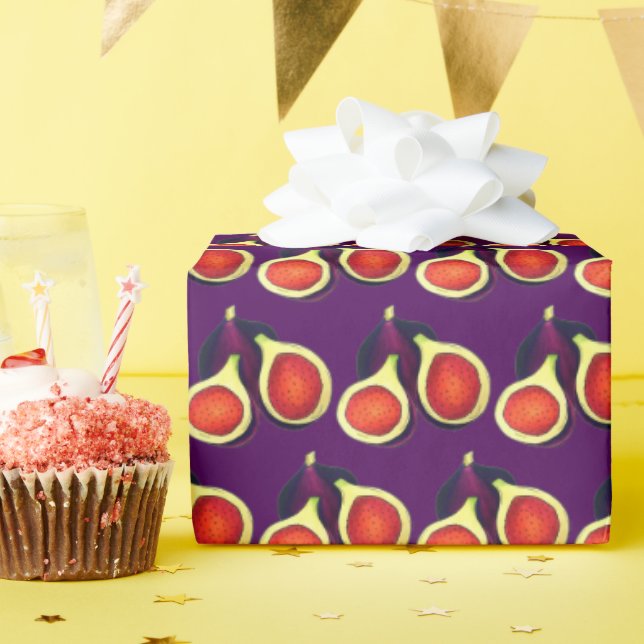 Papier Cadeau Figues violettes frites Ripe frites Fruit Fig Tree (Fête d'anniversaire)