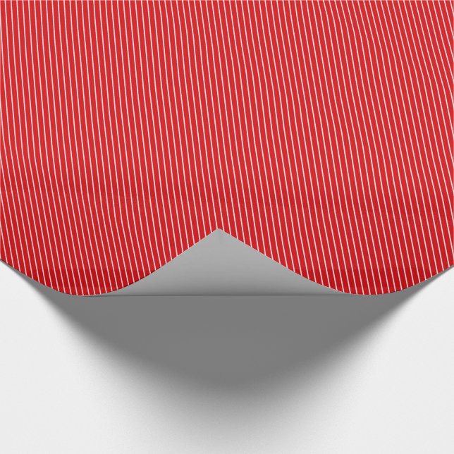 Papier Cadeau Filets diagonaux - rouge-foncé et blancs (Coin)
