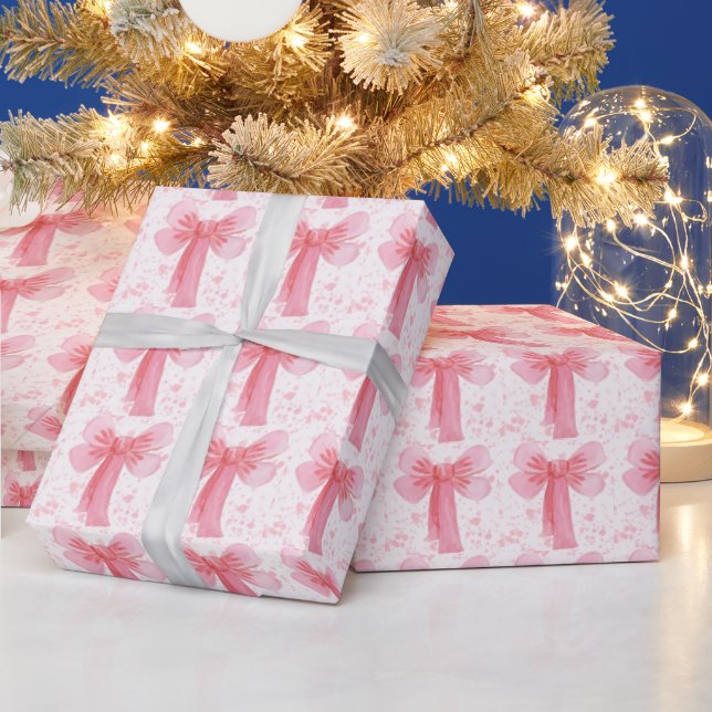 Papier Cadeau Fille à Nœud Rose Anniversaire (Vacances)