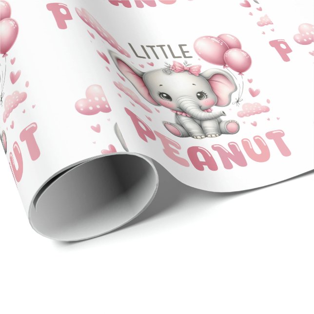 Papier Cadeau Fille adorable petite cacahuète  (Coin rond)