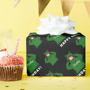 Papier Cadeau Fille au sweat à capuche Grenouille verte Dessin A