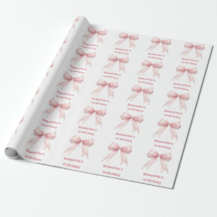 Papier Cadeau Fille aux perles à ruban rose pour anniversaire