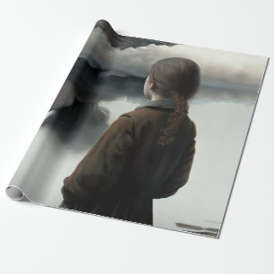 Papier Cadeau Fille avec des nuages