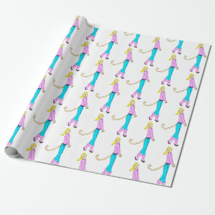 Papier Cadeau fille avec une queue
