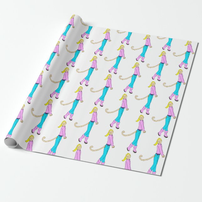 Papier Cadeau fille avec une queue (Déroulé)