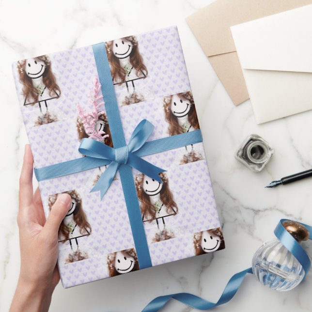 Papier Cadeau Fille Bâton Mariée en Baskets sur Cœurs  (Cadeaux)
