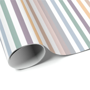 Papier Cadeau Fille Beige Bleu Large Horizontale Motif