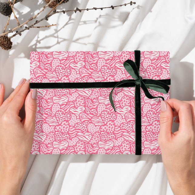 Papier Cadeau Fille Blush Rose Jouer Coeurs Posters de animaux (Créateur téléchargé)