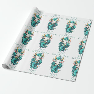 Papier Cadeau Fille Capricorne Sirène Thunder_Cove